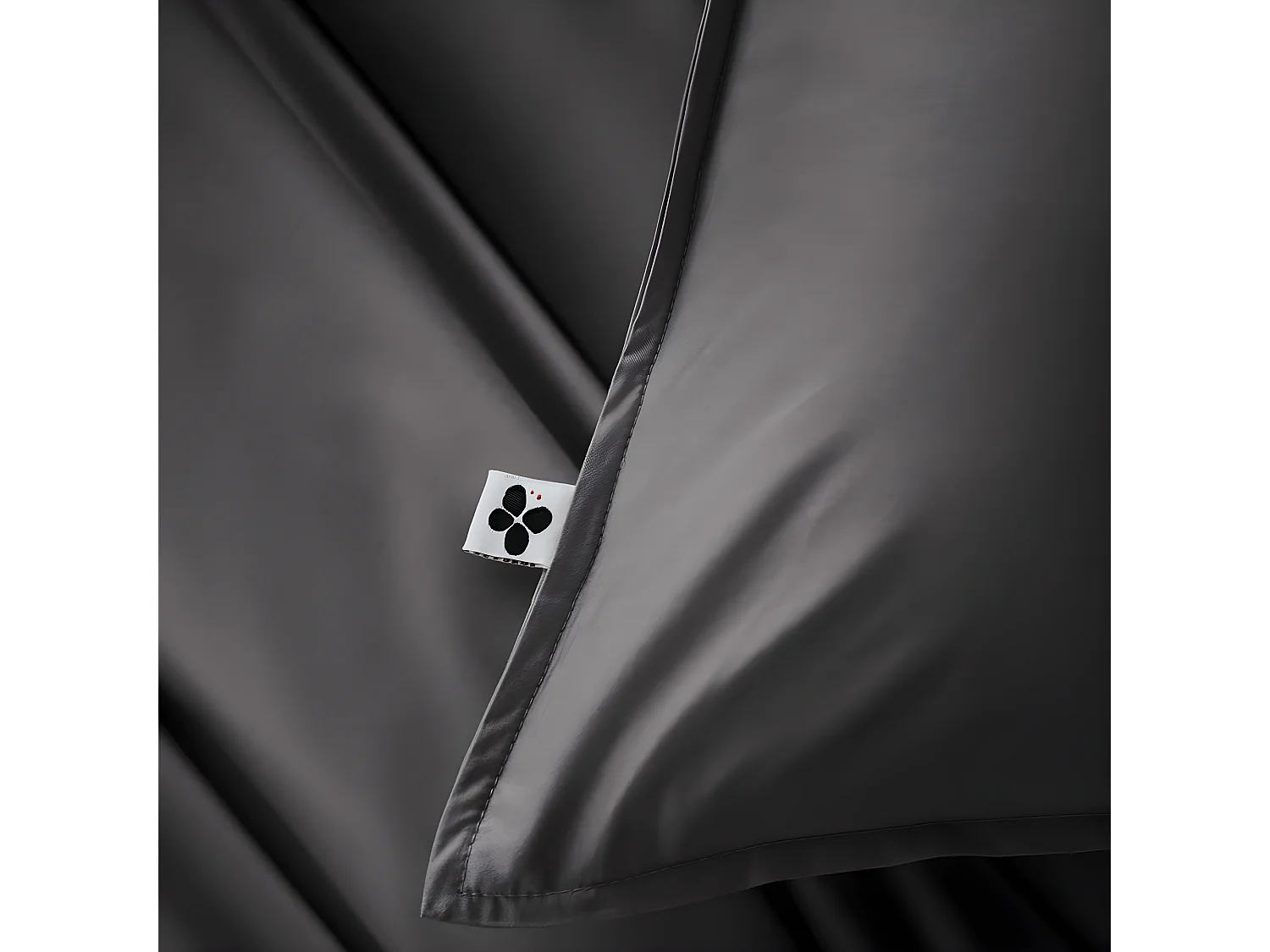 DALIA - Taie d'Oreiller 50x70cm 100 % Viscose de Bambou Granit