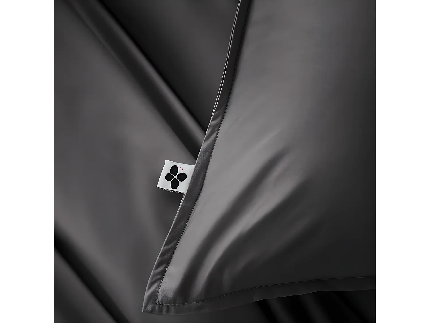 DALIA - Taie d'Oreiller 63x63cm 100 % Viscose de Bambou Granit