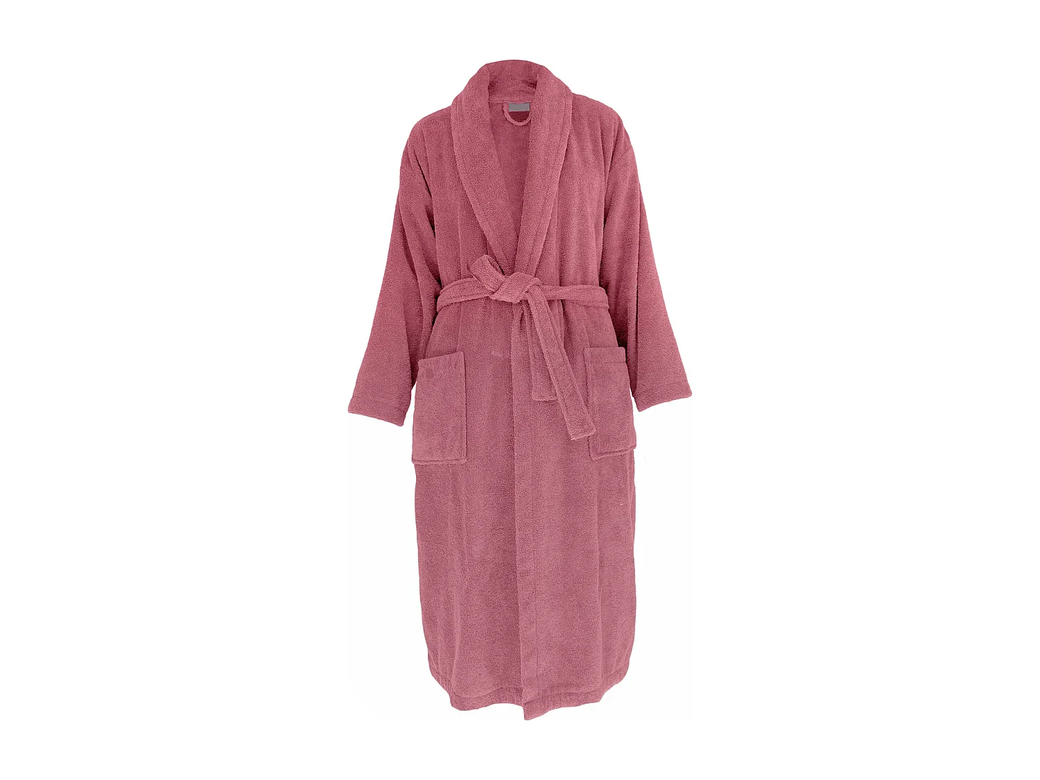 Peignoir col châle NAIA éponge coton taille L rose bois de rose