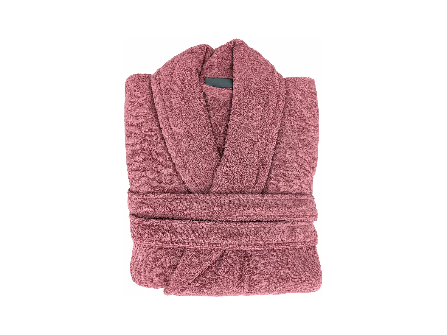 Peignoir col châle NAIA éponge coton taille L rose bois de rose