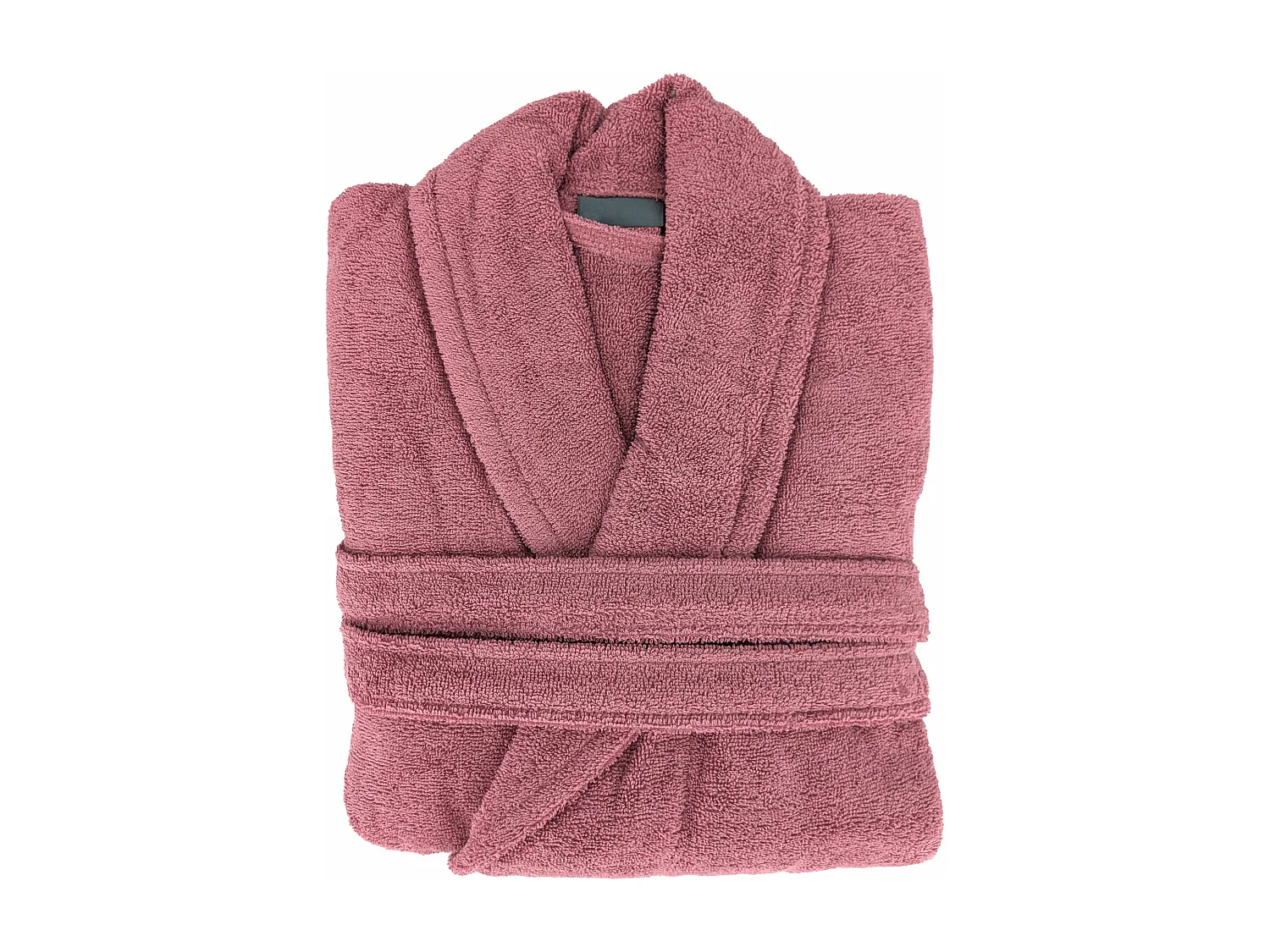 Peignoir col châle NAIA éponge coton taille L rose bois de rose