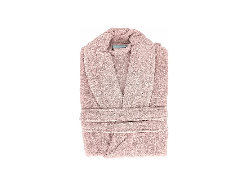 Peignoir col châle NAIA éponge coton taille L rose