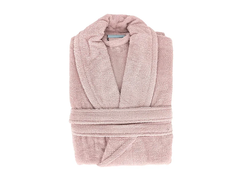 Peignoir col châle NAIA éponge coton taille L rose