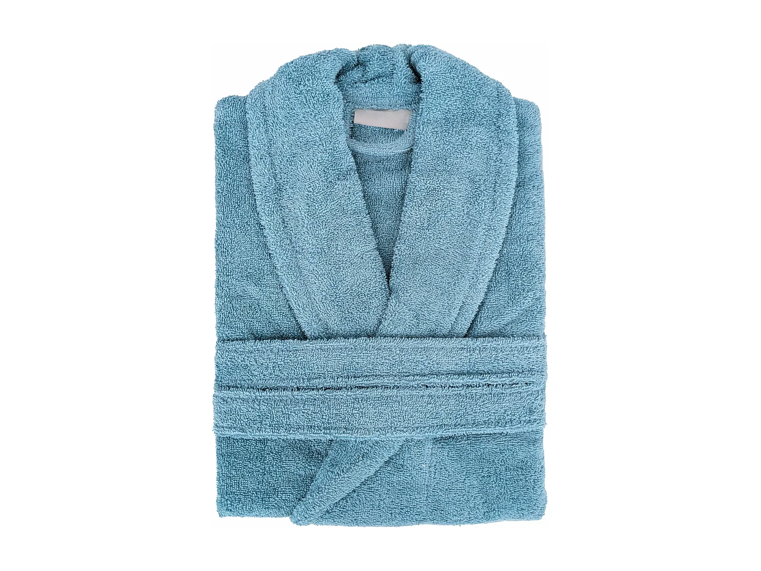 Peignoir col châle NAIA éponge coton taille L bleu cérulé