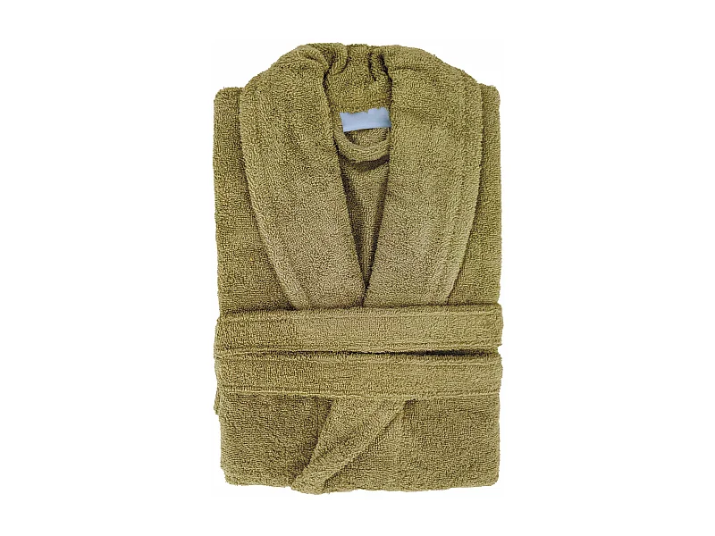 Peignoir col châle NAIA éponge coton taille L vert jasmin