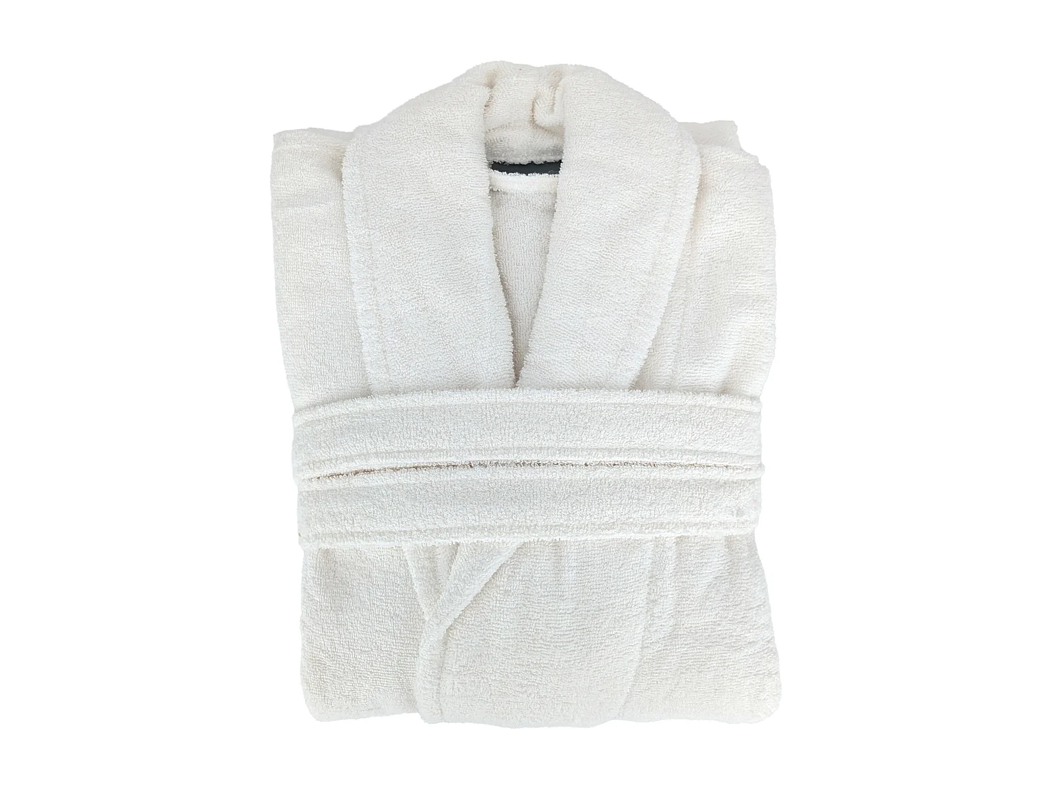 Peignoir col châle NAIA éponge coton taille L blanc craie