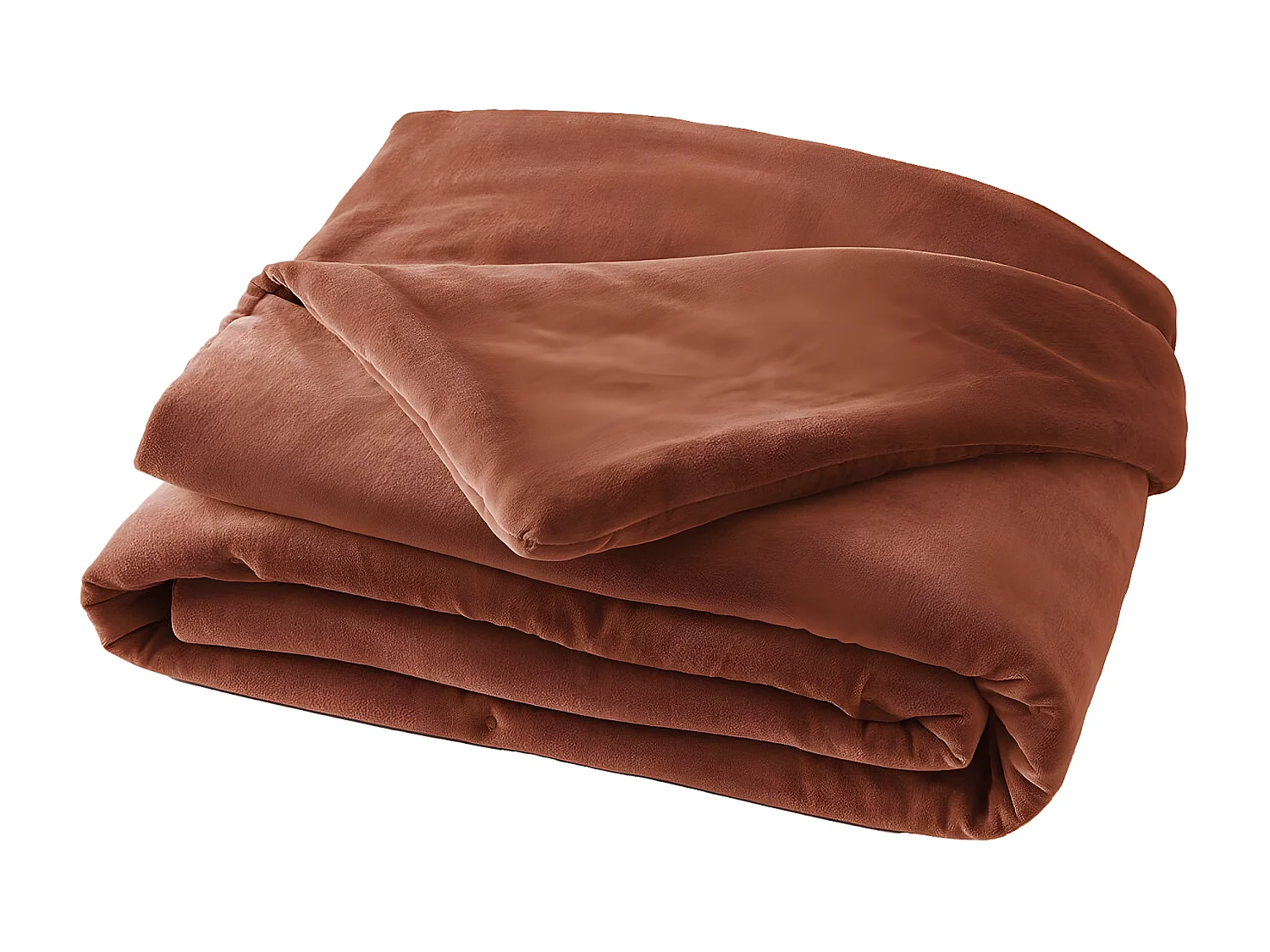 HARRIS - Chemin de Lit 90x200cm Velours de Coton Coloris Terracotta