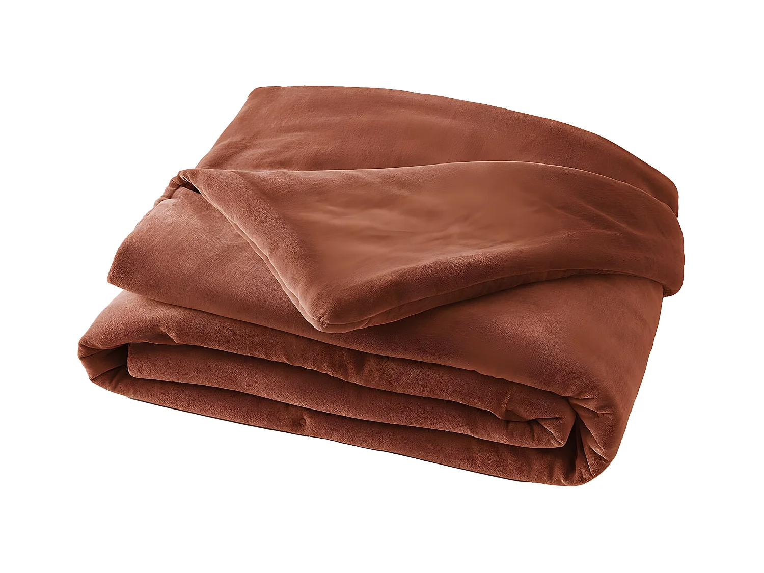 HARRIS - Chemin de Lit 90x200cm Velours de Coton Coloris Terracotta