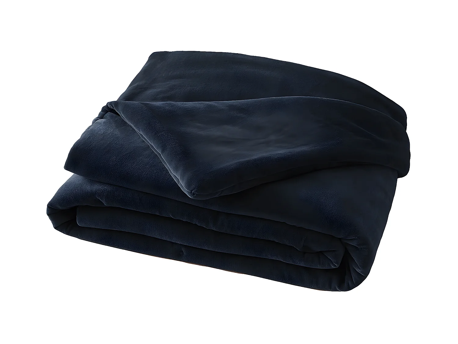HARRIS - Chemin de Lit 90x200cm Velours de Coton Coloris Bleu nuit