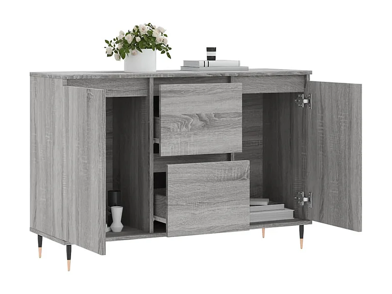 Buffet sonoma gris 101,5x35x70 cm bois d'ingénierie