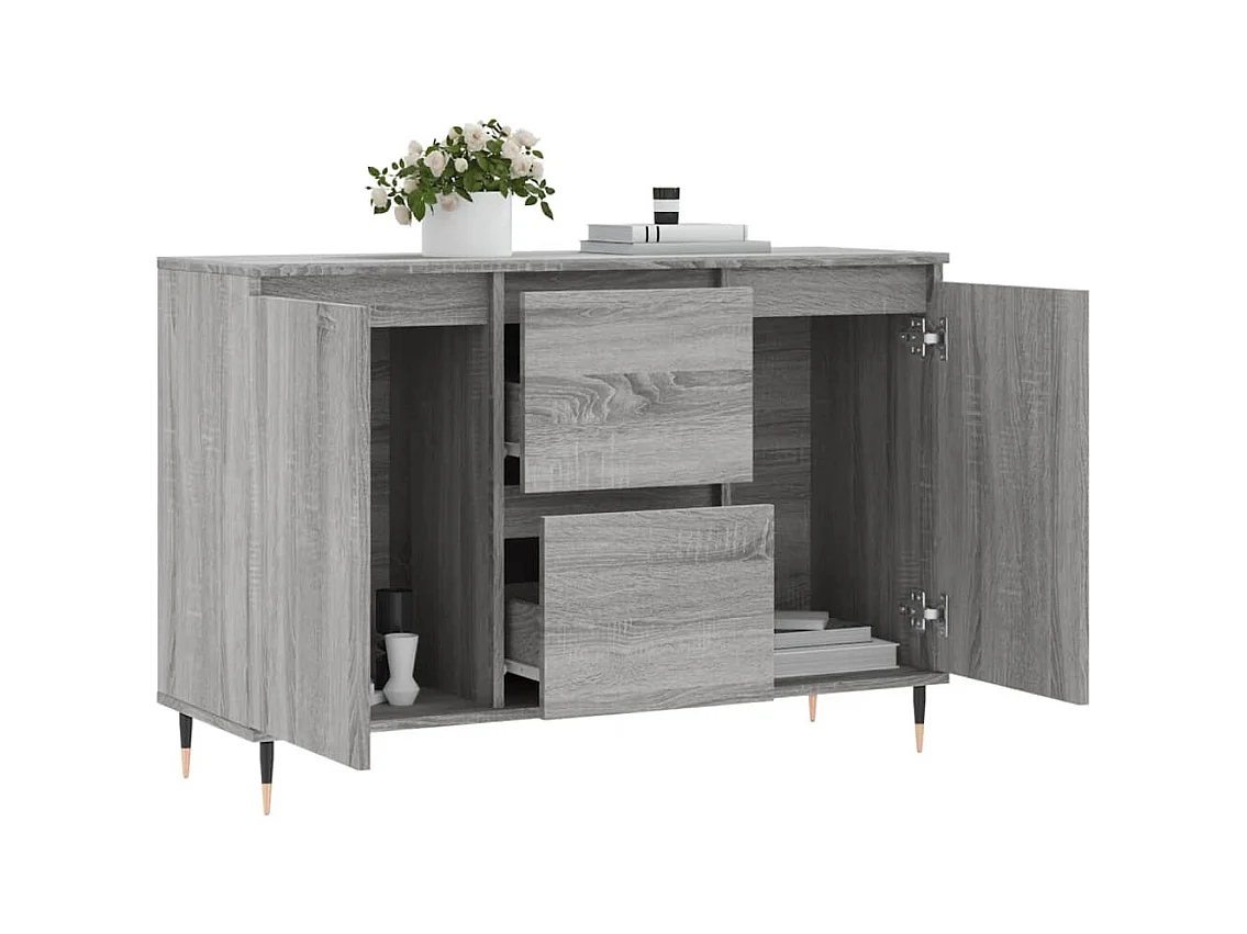 Buffet sonoma gris 101,5x35x70 cm bois d'ingénierie