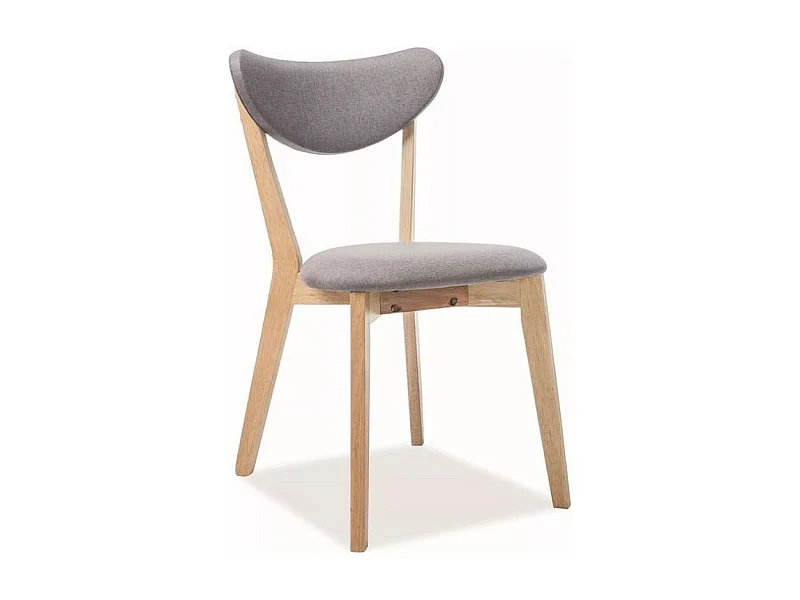 Silla de madera maciza con asiento y respaldo Daylight gris