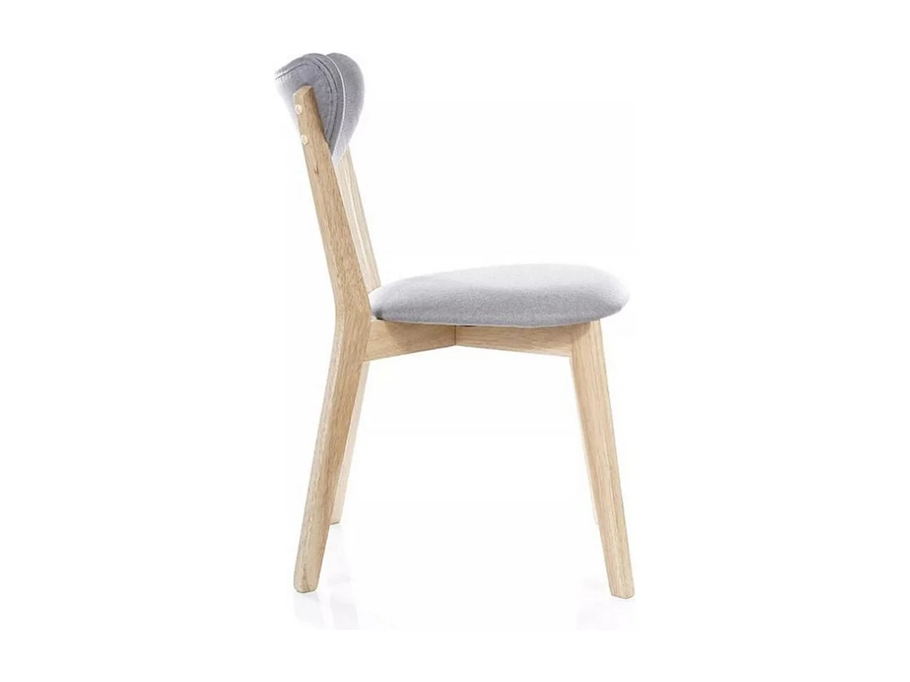 Silla de madera maciza con asiento y respaldo Daylight gris