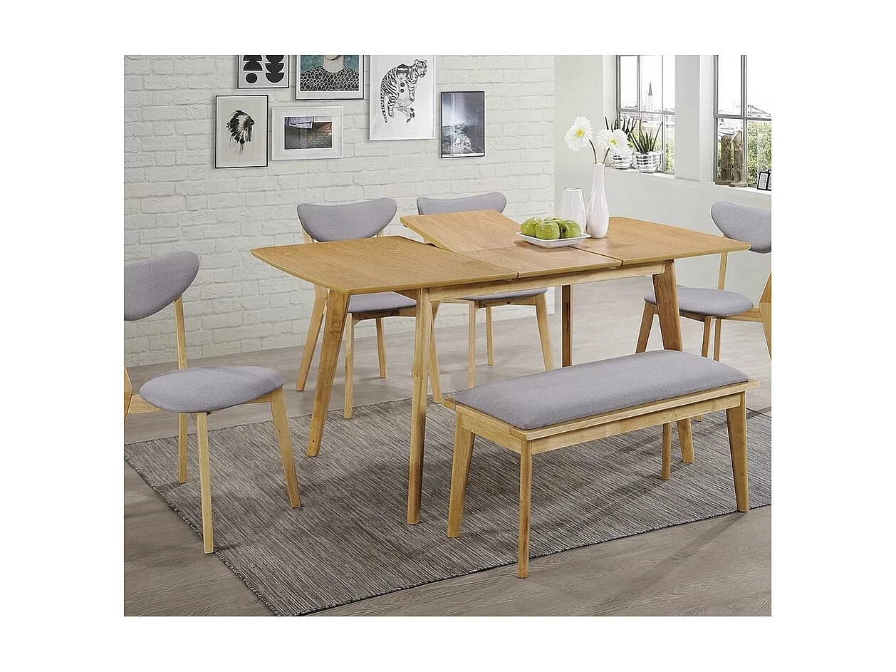 Silla de madera maciza con asiento y respaldo Daylight gris