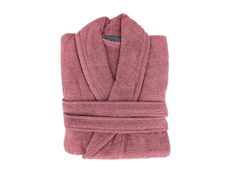 Peignoir col châle NAIA éponge coton taille S rose bois de rose