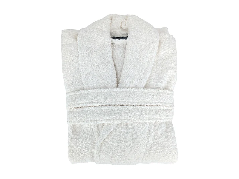 Peignoir col châle NAIA éponge coton taille XL blanc craie