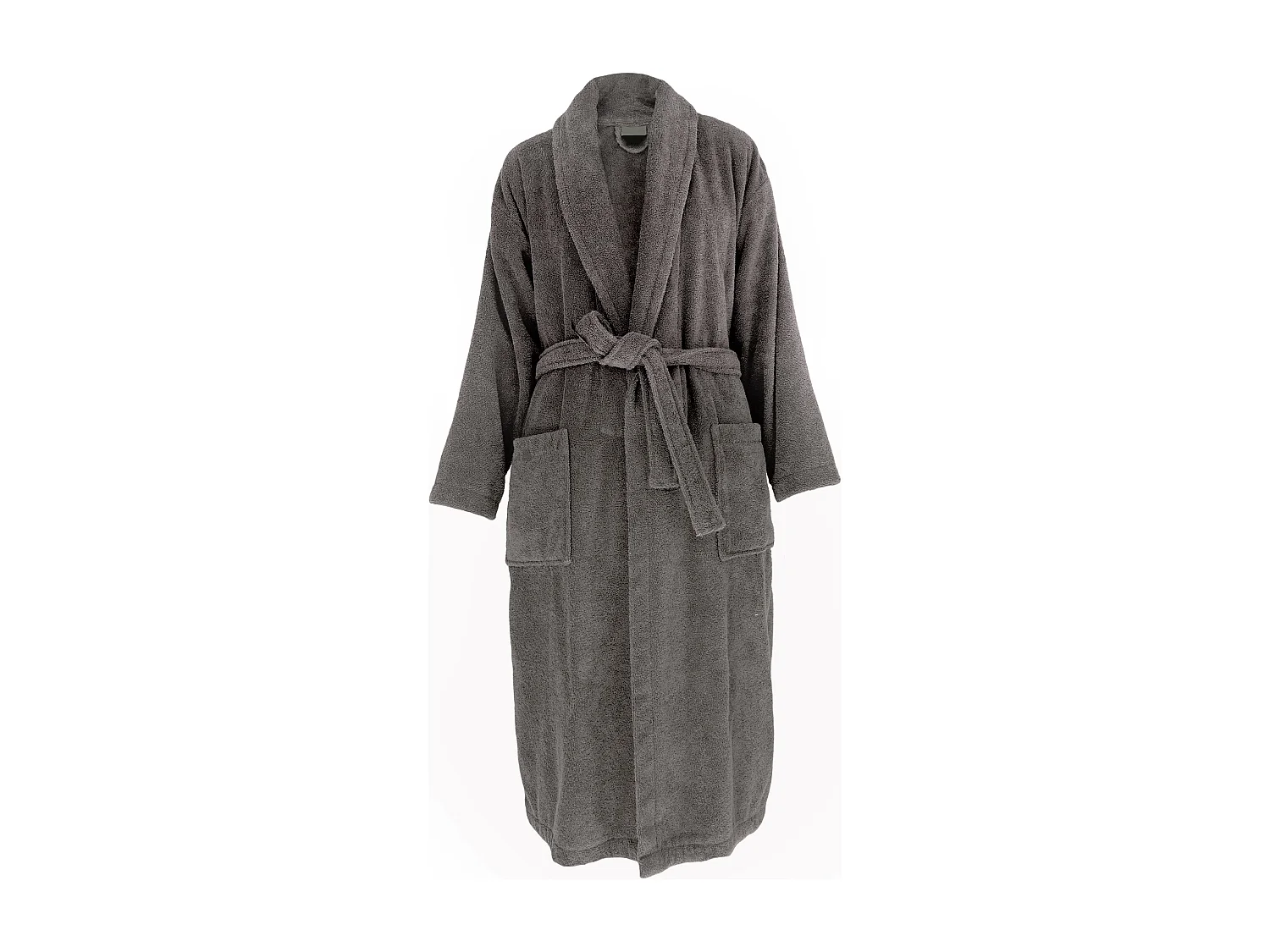 Peignoir col châle NAIA éponge coton taille XXL gris ardoise