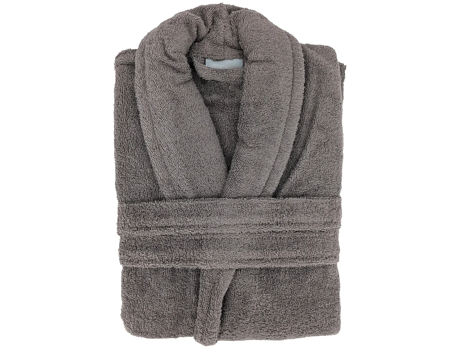 Peignoir col châle NAIA éponge coton taille XXL gris ardoise