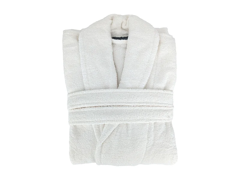 Peignoir col châle NAIA éponge coton taille M blanc craie