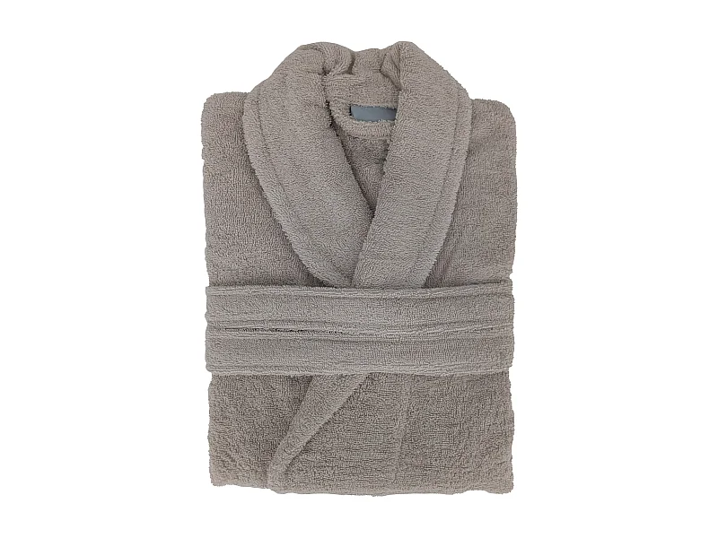 Peignoir col châle NAIA éponge coton taille M beige lin