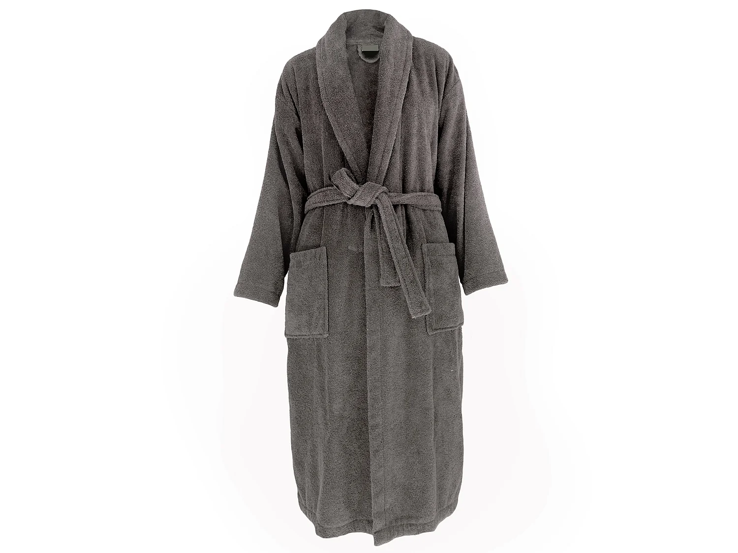 Peignoir col châle NAIA éponge coton taille S gris ardoise