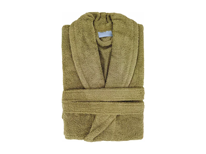 Peignoir col châle NAIA éponge coton taille M vert jasmin