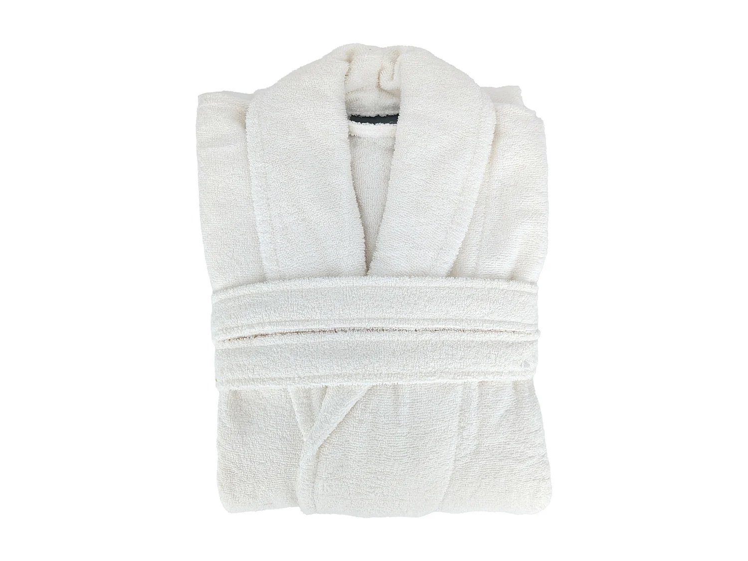 Peignoir col châle NAIA éponge coton taille S blanc craie