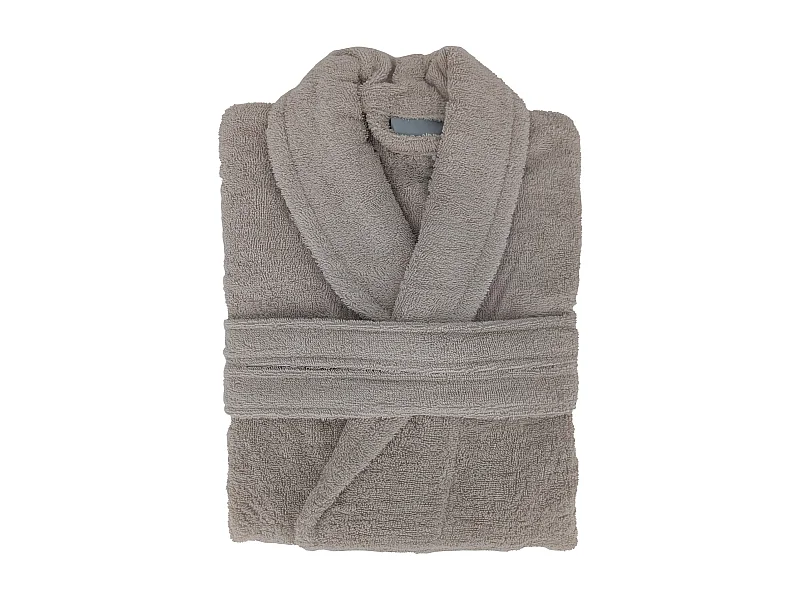 Peignoir col châle NAIA éponge coton taille XXL beige lin