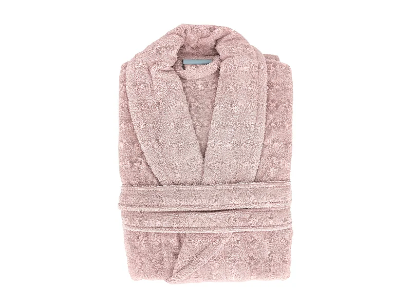 Peignoir col châle NAIA éponge coton taille M rose