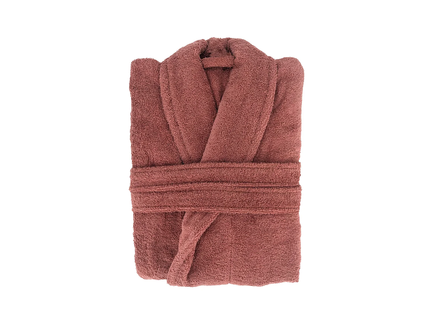 Peignoir col châle NAIA éponge coton taille XL rose pêche