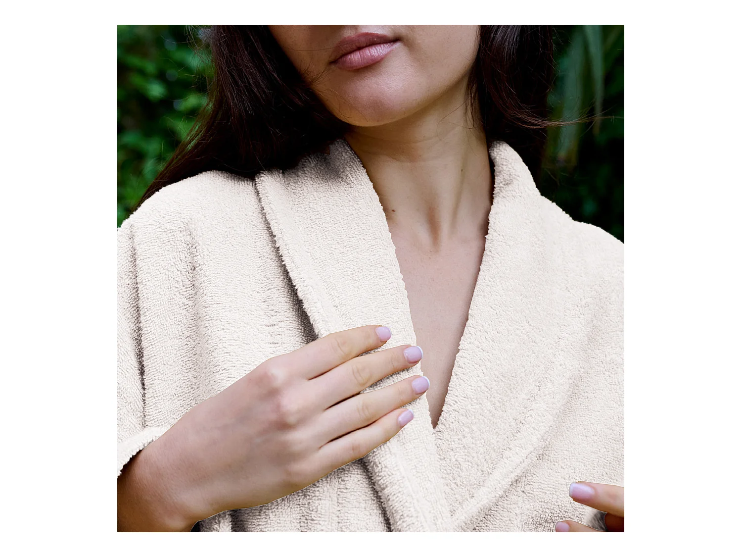 Peignoir col châle NAIA éponge coton taille S blanc