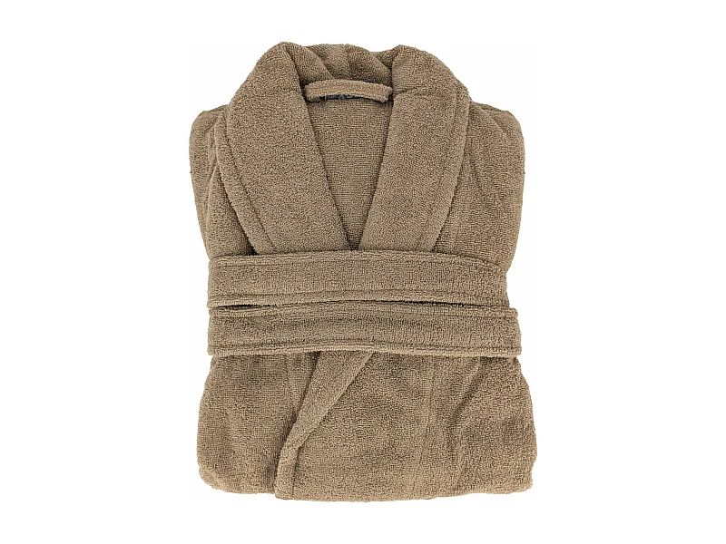 Peignoir col châle NAIA éponge coton taille S marron camel