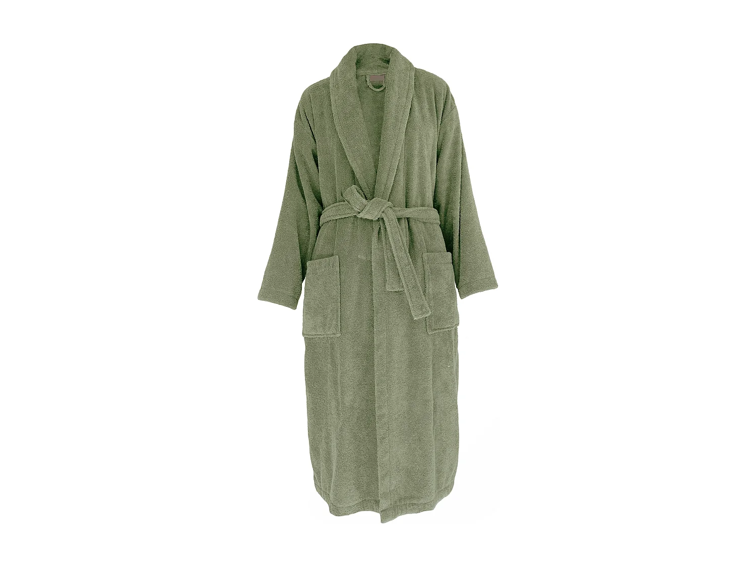 Peignoir col châle NAIA éponge coton taille XL vert olive