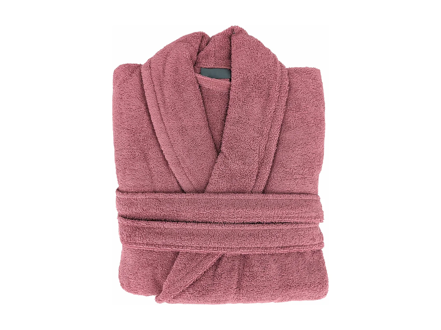 Peignoir col châle NAIA éponge coton taille XL rose bois de rose