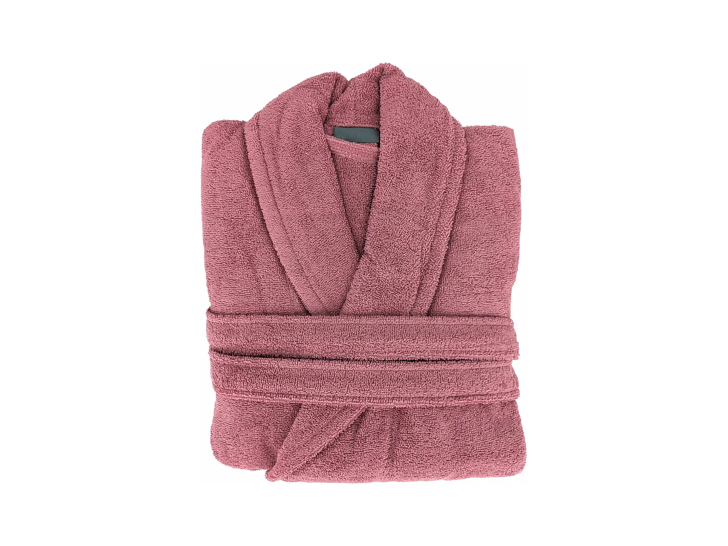 Peignoir col châle NAIA éponge coton taille XL rose bois de rose