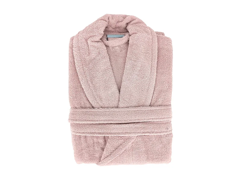 Peignoir col châle NAIA éponge coton taille XL rose