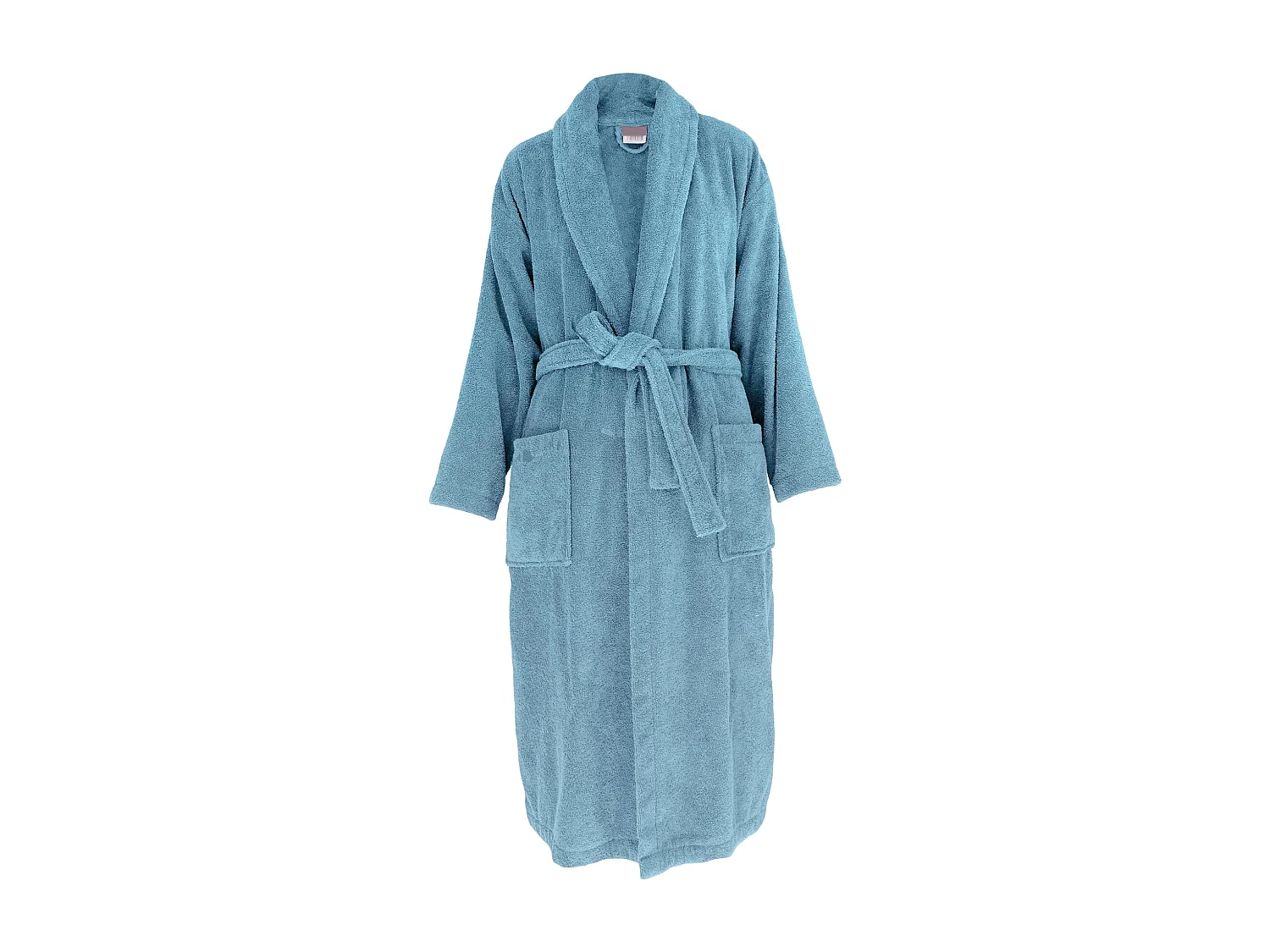 Peignoir col châle NAIA éponge coton taille M bleu cérulé