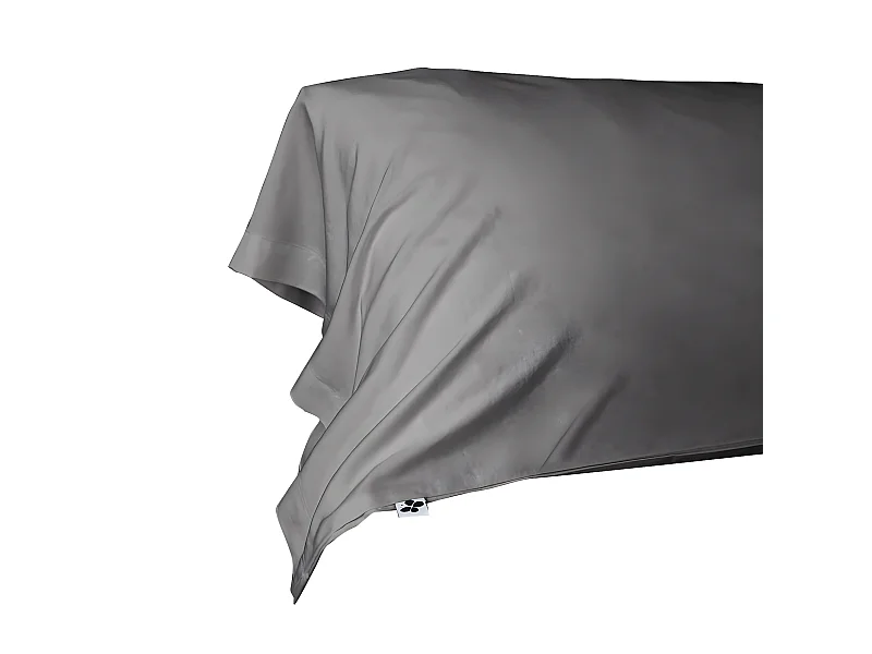 DALIA - Taie de Traversin 43x185cm 100 % Viscose de Bambou Granit