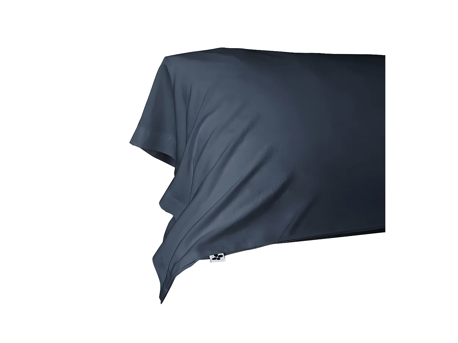 DALIA - Taie de Traversin 43x185cm 100 % Viscose de Bambou Bleu nuit