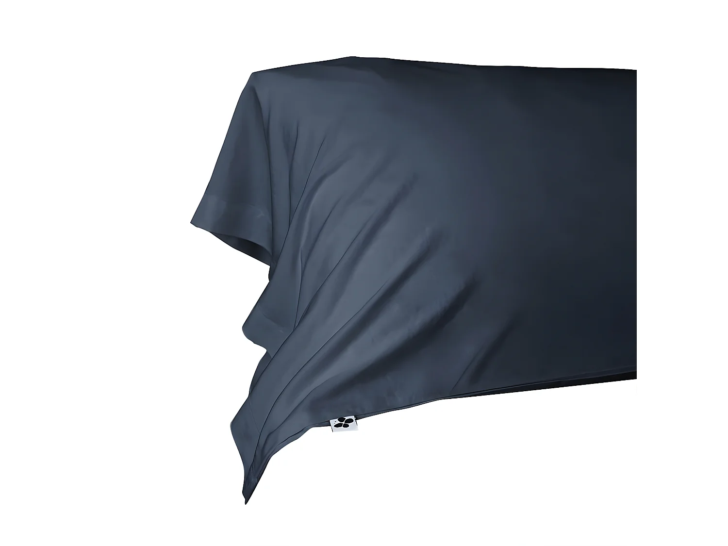 DALIA - Taie de Traversin 43x185cm 100 % Viscose de Bambou Bleu nuit