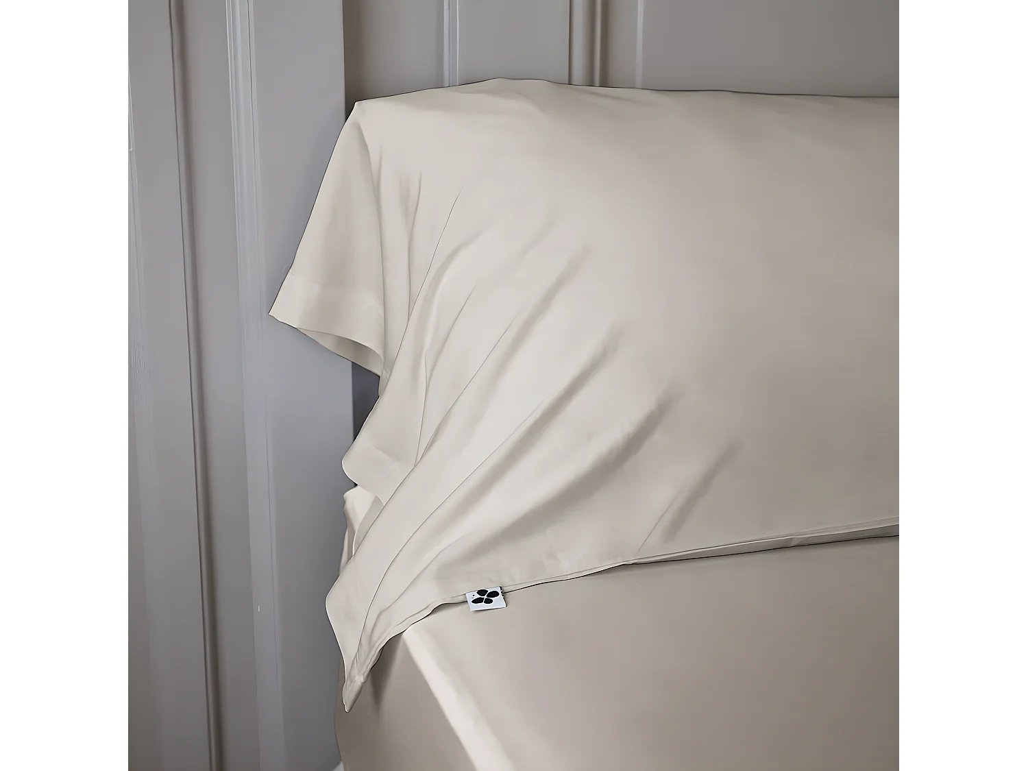 DALIA - Taie de Traversin 43x185cm 100 % Viscose de Bambou Pampa