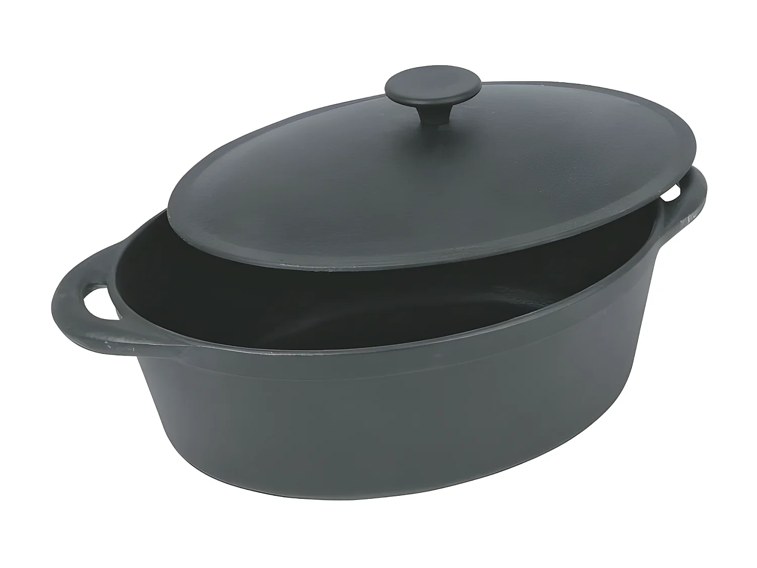 Ovale Auflaufform aus emailliertem Gusseisen – 37 cm – 9 L – Schwarz