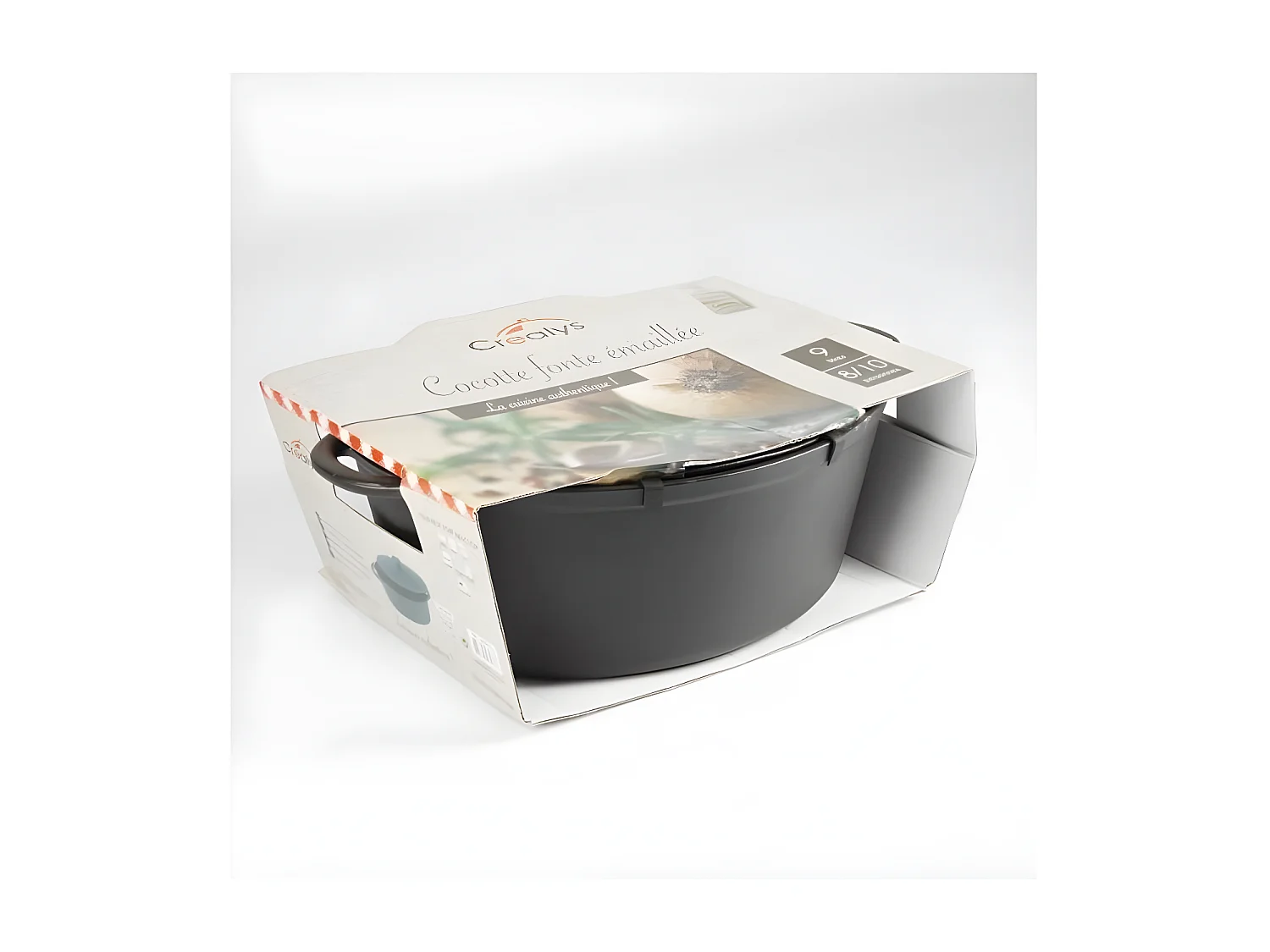 Ovale ovenschaal van geëmailleerd gietijzer - 37 cm - 9 L - Zwart