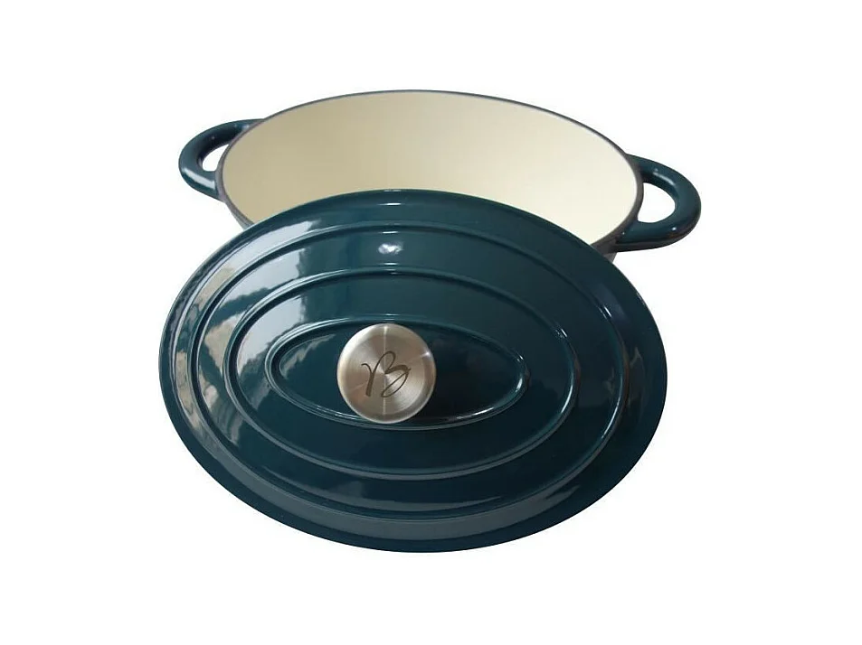 Cocotte BAUMALU 30 cm - Forme ovale - Bleu vert