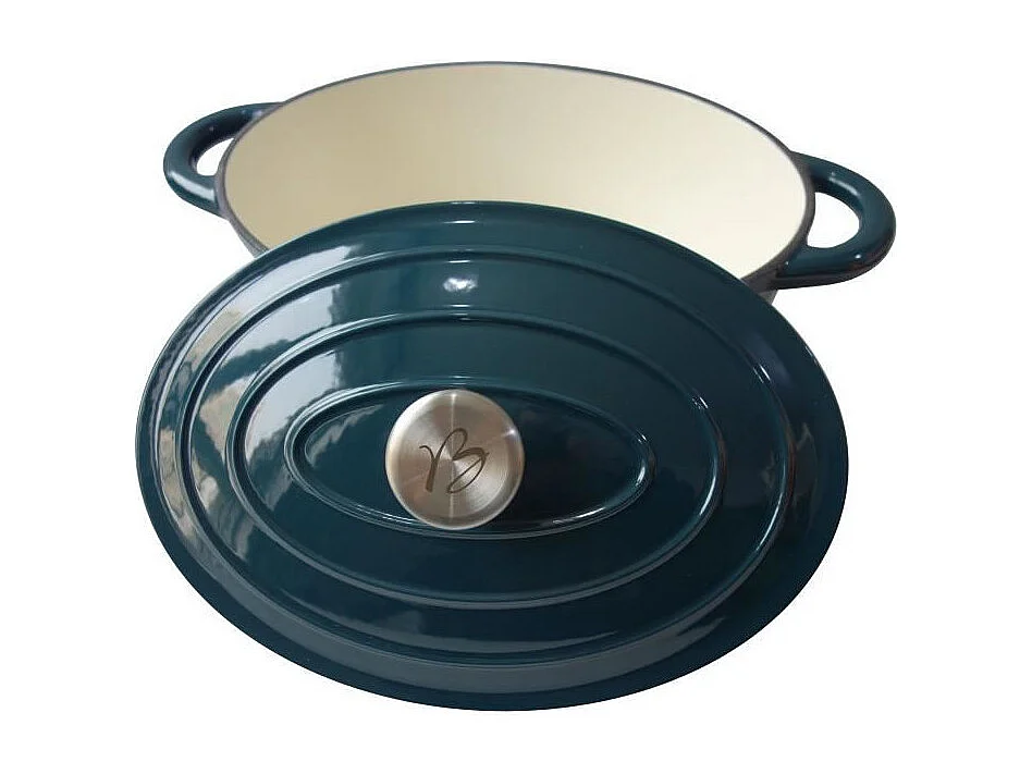 Cocotte BAUMALU 30 cm - Forme ovale - Bleu vert
