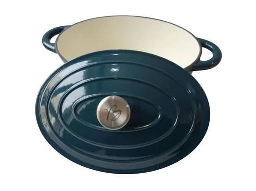 Cocotte BAUMALU 30 cm - Forme ovale - Bleu vert