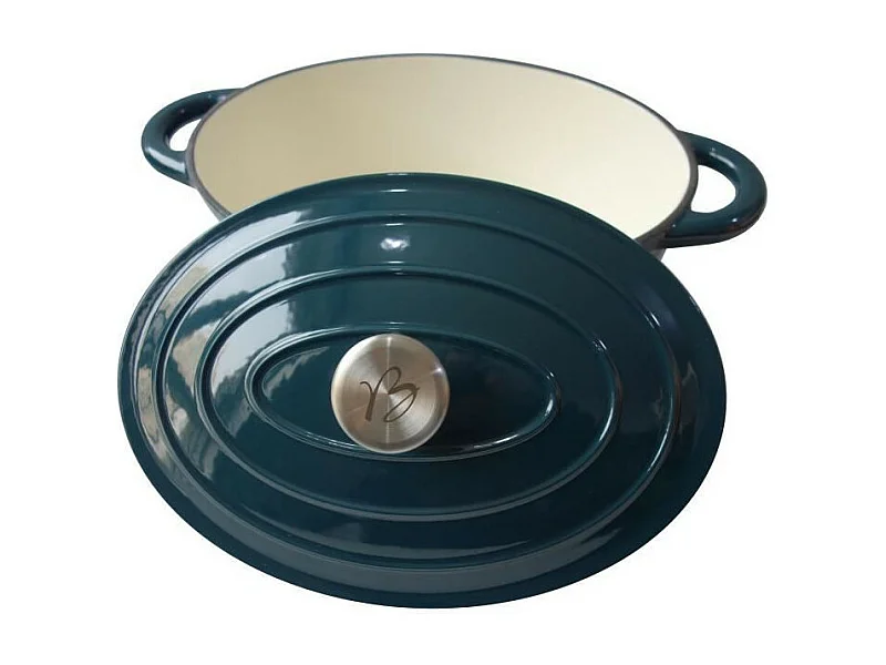 Cocotte BAUMALU 30 cm - Forme ovale - Bleu vert