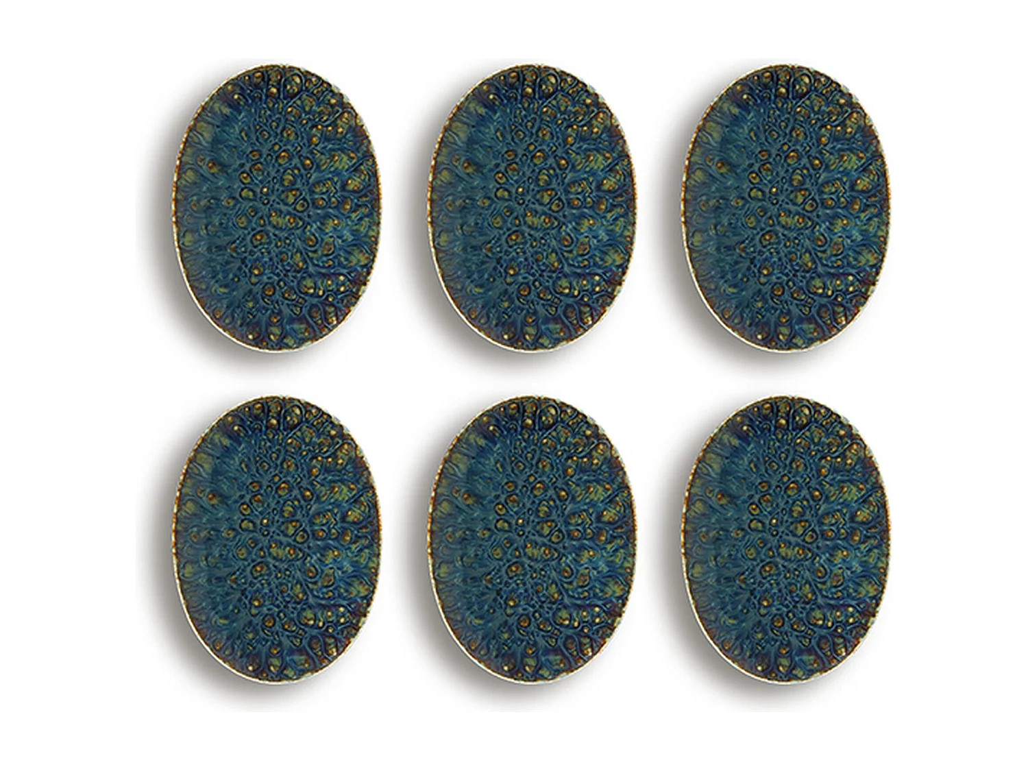 Ogo Living - Lot 6 Plats Ovales Venus 24x17cm En Porcelaine