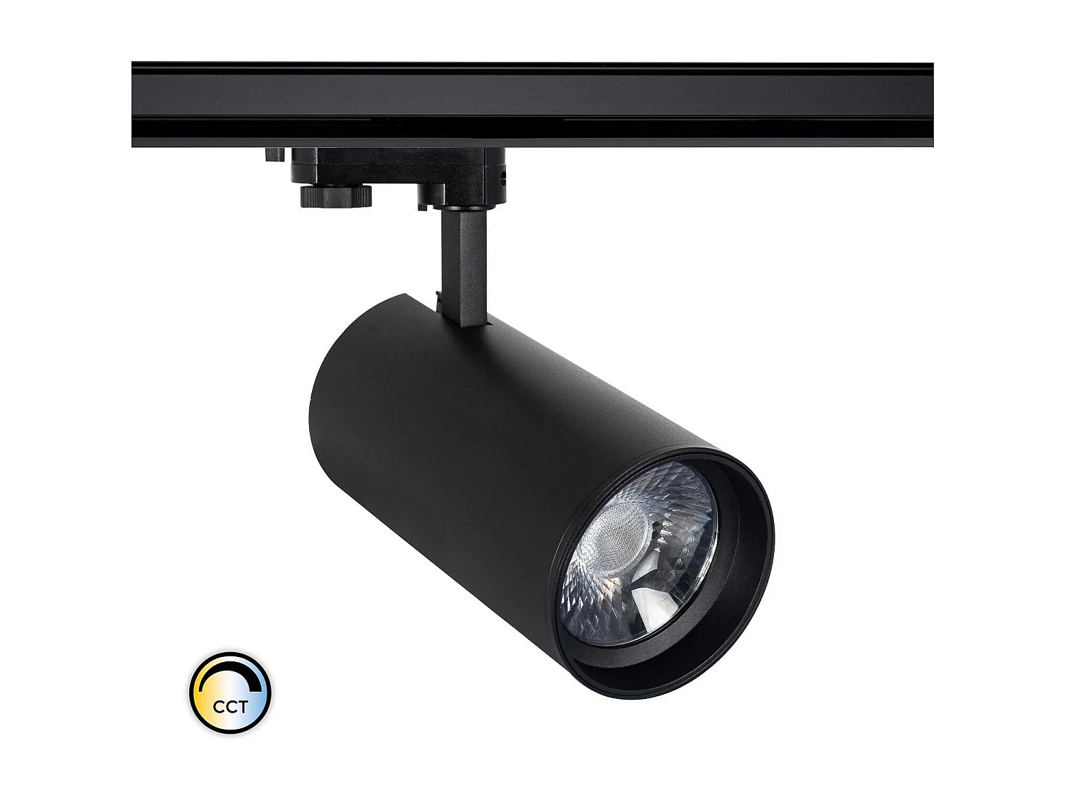 Spot LED sur Rail Triphasé 30W d'Angelo CCT Sélectionnable   Optique Variable Optique plate graduelle 15º