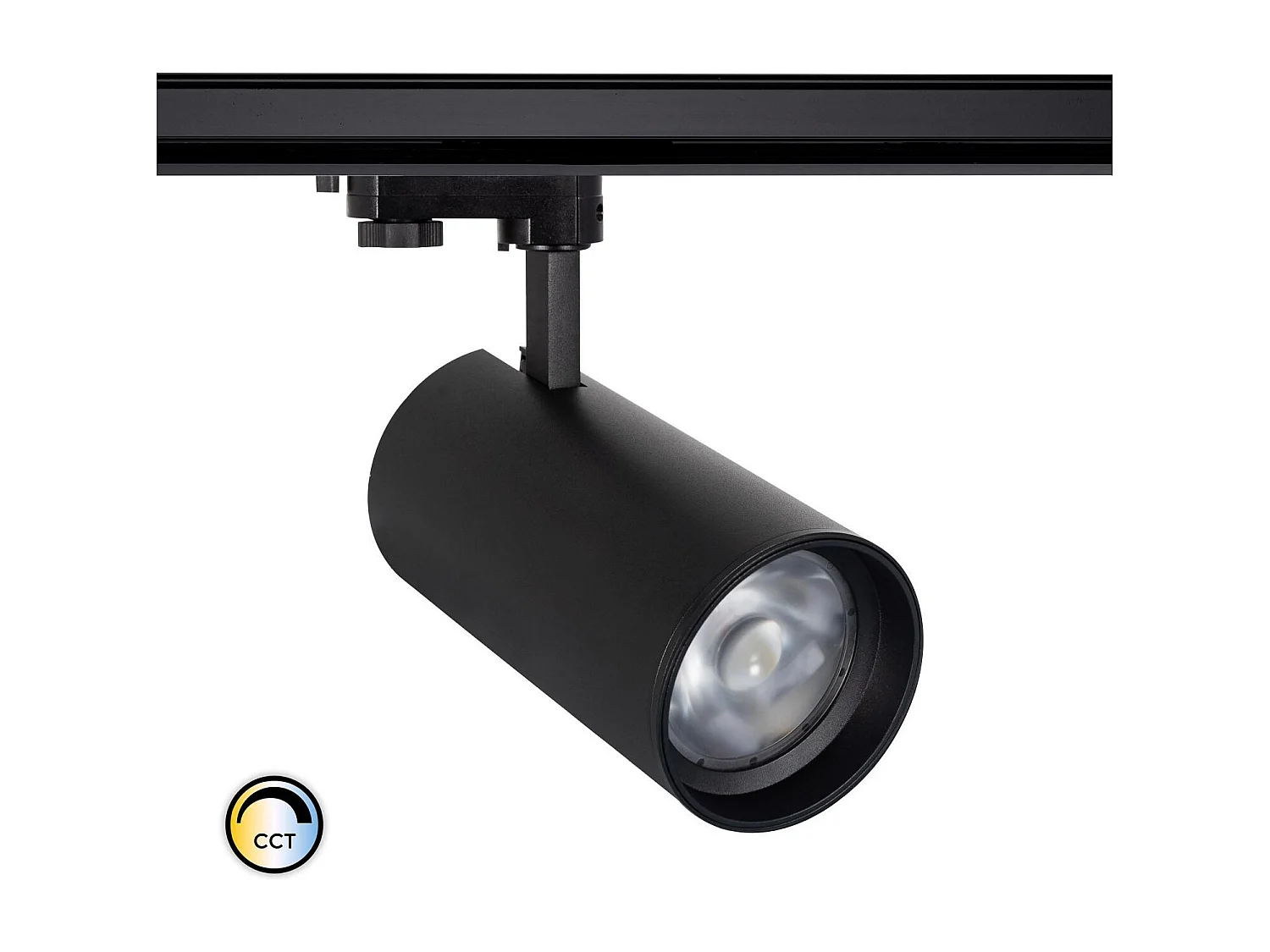 Spot LED sur Rail Triphasé 30W d'Angelo CCT Sélectionnable   Optique Variable Optique plate graduelle 15º